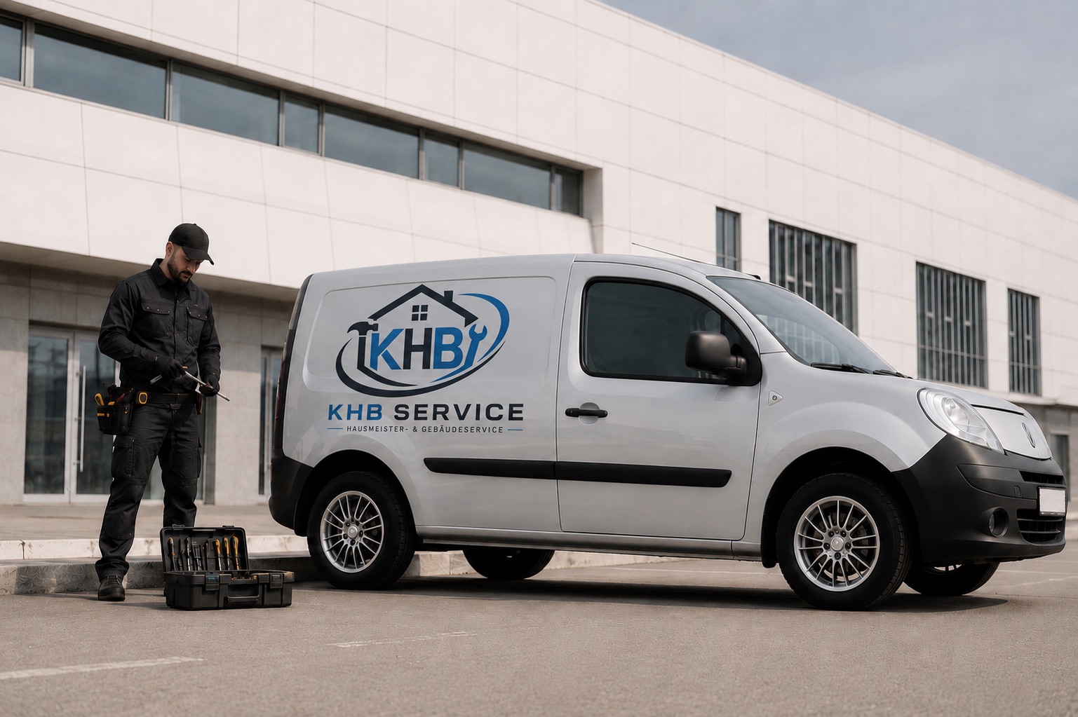 KHB Service Techniker mit Firmenfahrzeug